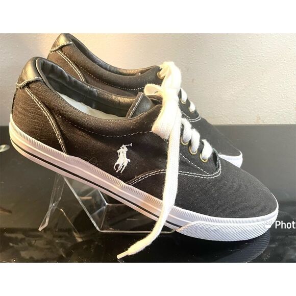 Polo Ralph Lauren Vaughn Leather/Canvas Low Men’s Casual Sneakers Shoes Size 10D - Picture 4 of 11